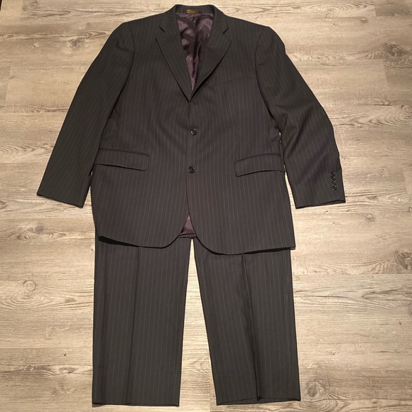 Brooks Brothers 346 Stretch Pinstripe Suit Men’s Size 44L Pants 40W 31L Wool - Picture 1 of 13